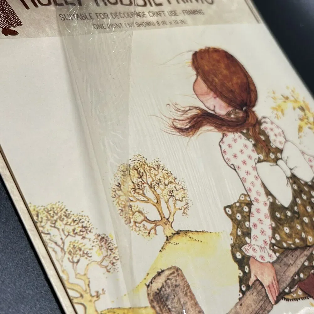 Holly Hobbie 3 Decals & 1 Decoupage Print American Greetings Paper Craft